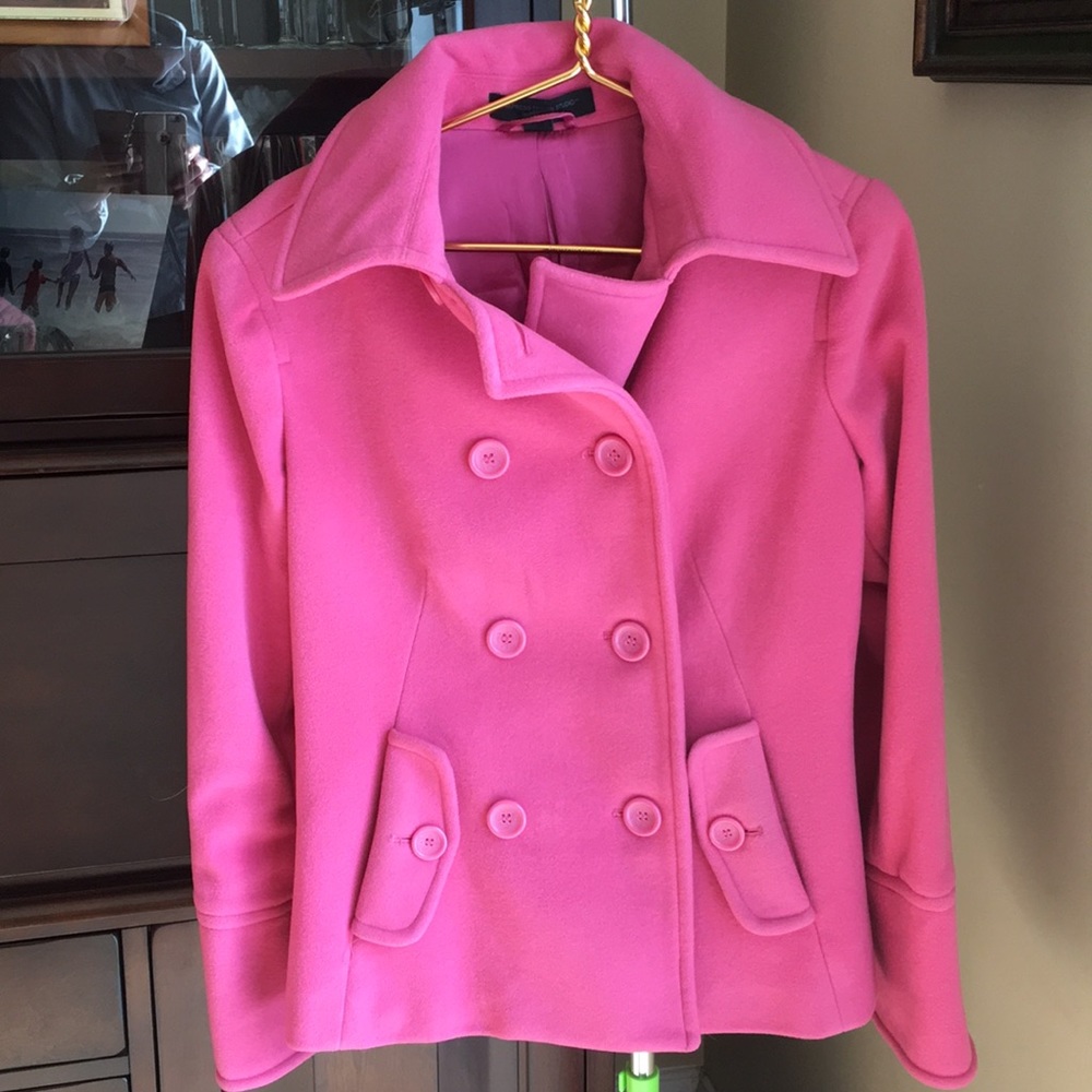 Express Cashmere Blend Design Studio Pink Pea Coat